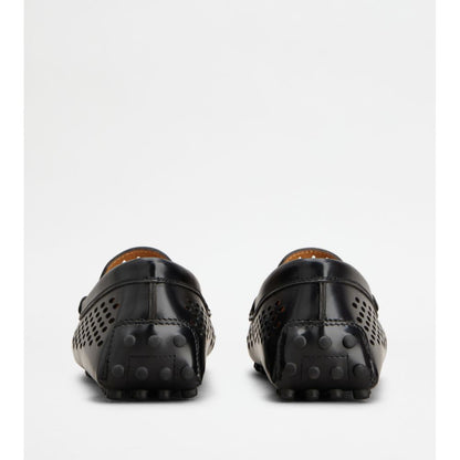 Tods Gommino Loafers In Leather Black Womens