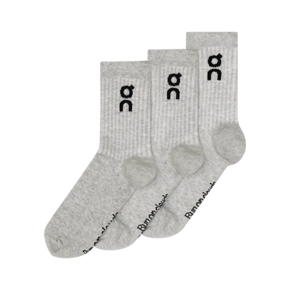 On Logo Sock High 3P Heather Gray