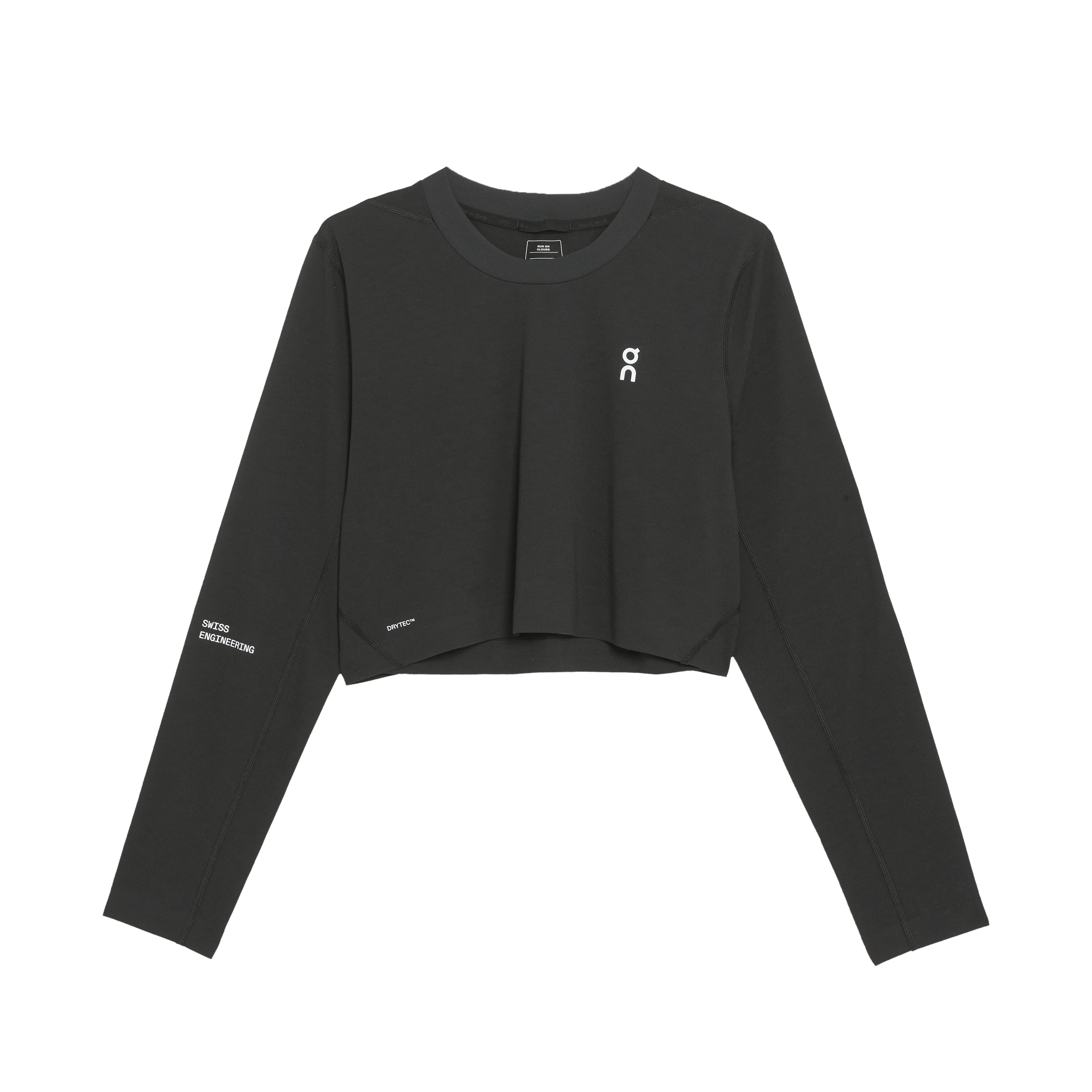 On Train Long-T Crop Black (Women's)