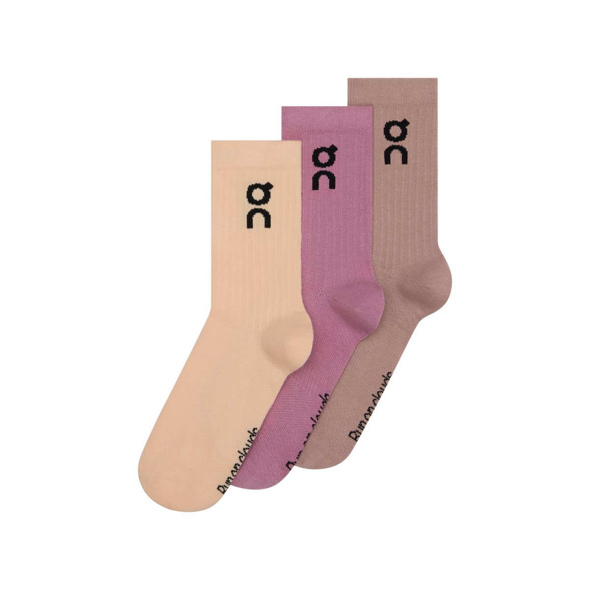 On Logo Sock High 3P Sherbet | Rhodonite