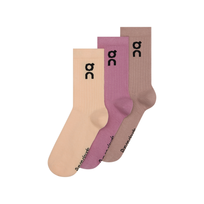 On Logo Sock High 3P Sherbet | Rhodonite