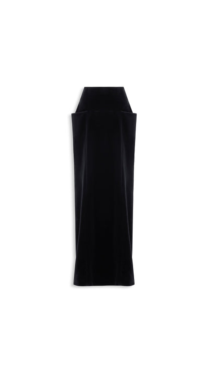 Alaïa Cotton Velvet Column Skirt