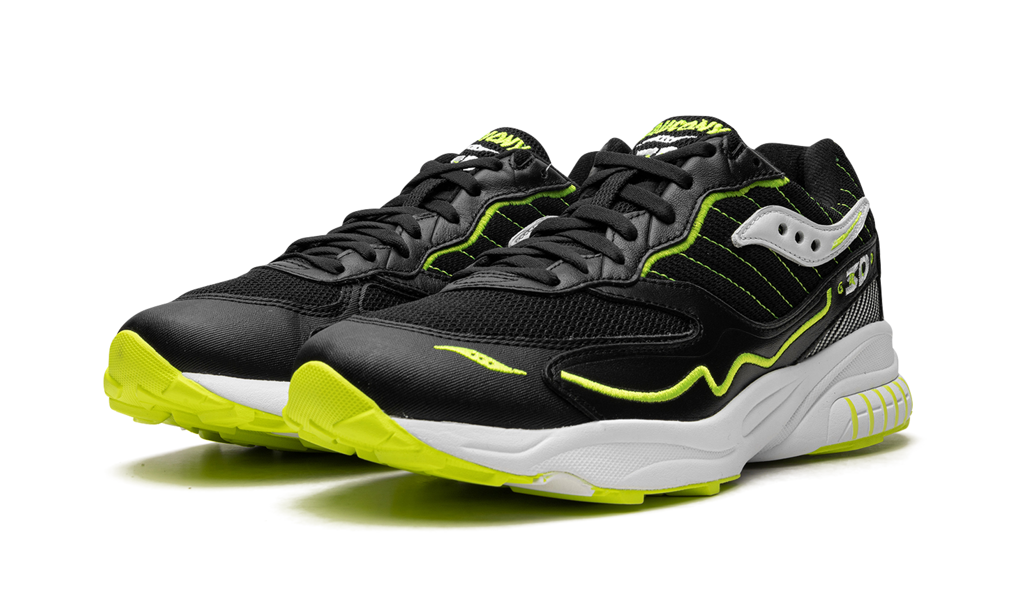 Saucony 3D Grid Hurricane Black Acid Yellow