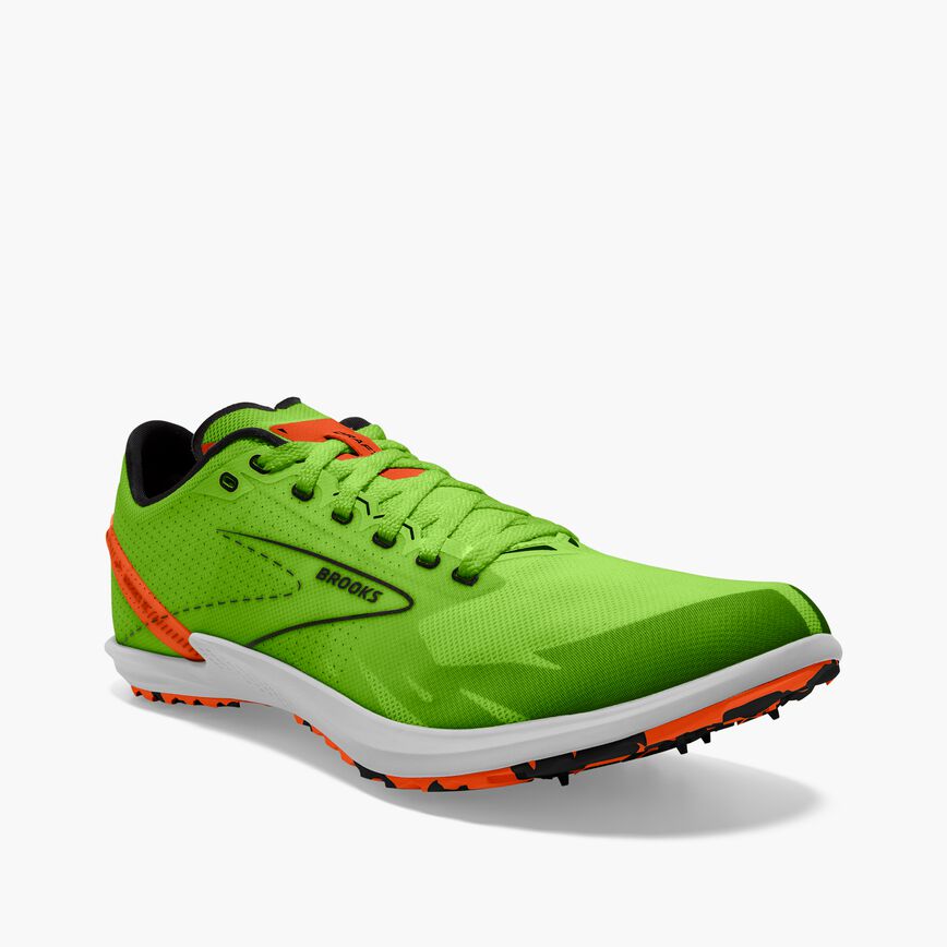 Brooks Draft XC Spikeless Green Gecko/Red Orange/White