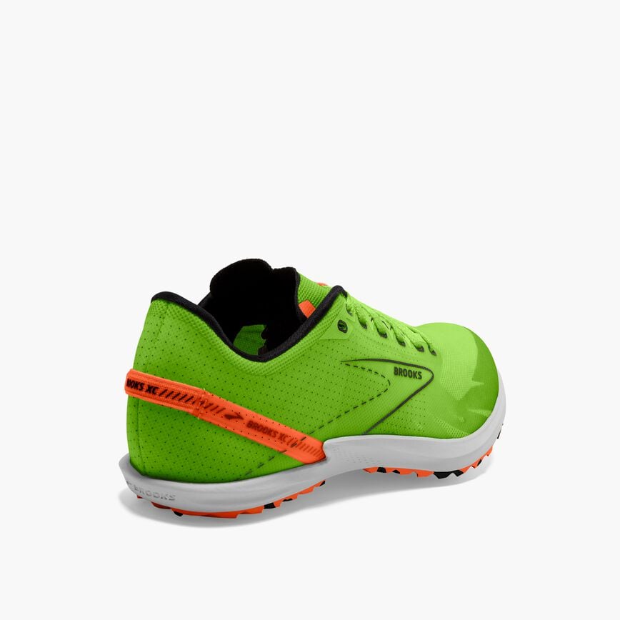 Brooks Draft XC Spikeless Green Gecko/Red Orange/White