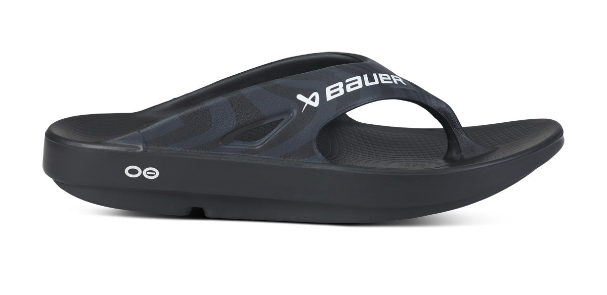 Oofos Men's Sport Sandal Bauer Black Asphalt