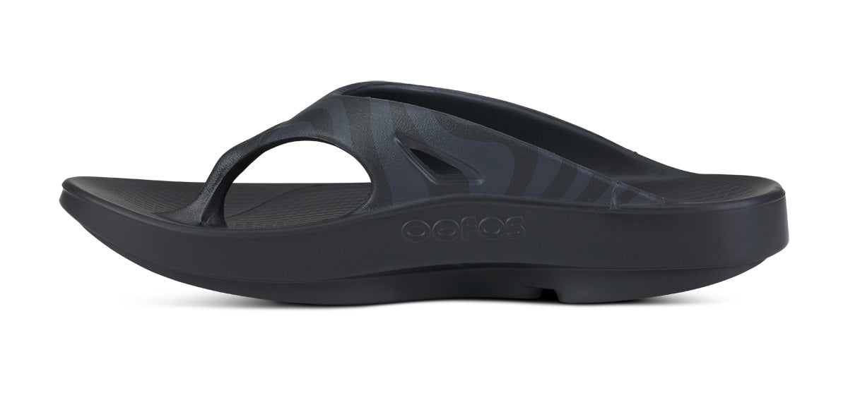 Oofos Women's Sport Sandal Bauer Black Asphalt