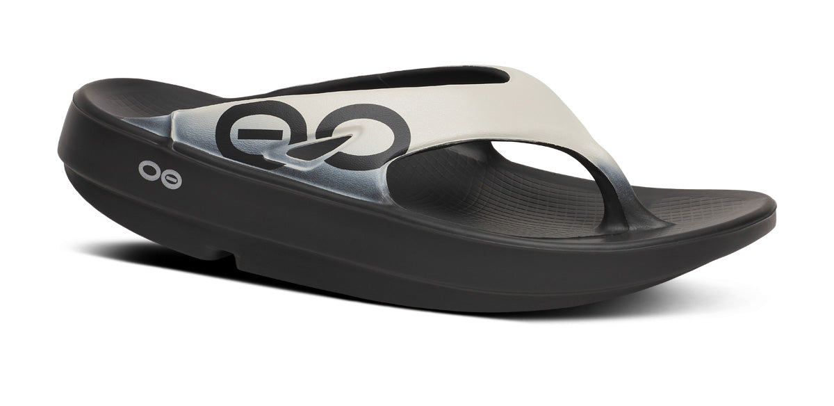 Oofos Women's Sport Slide Black & Chalk