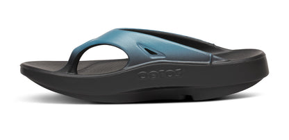 Oofos Men's Sport Sandal Black & Ocean Blue