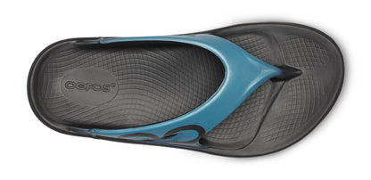 Oofos Men's Sport Sandal Black & Ocean Blue