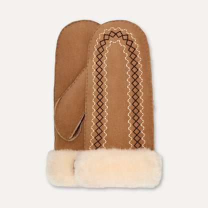 Ugg Atherson Embroidered Mitten Chestnut