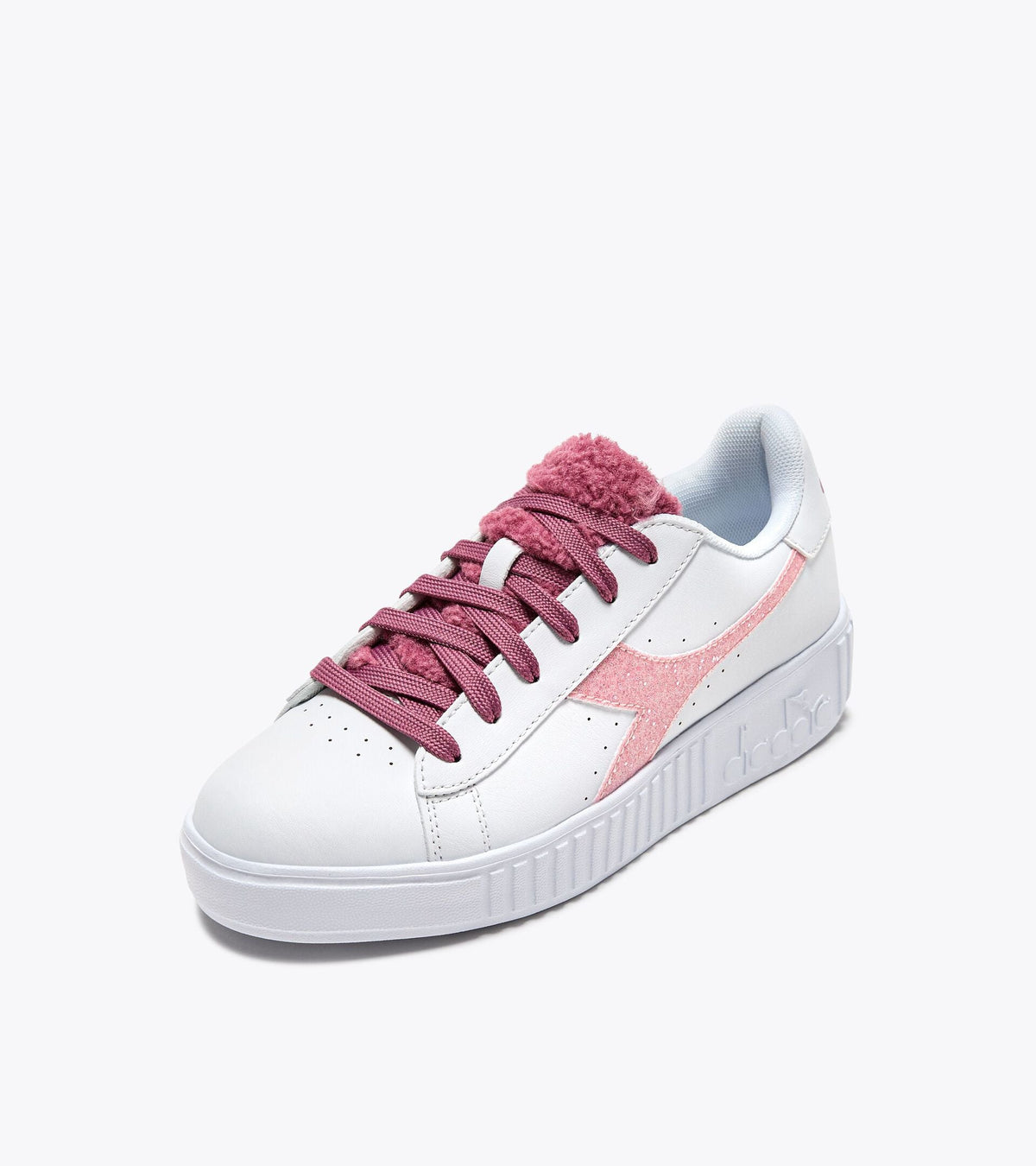 Diadora Game Step P Gs Fluffy White/Red Violet