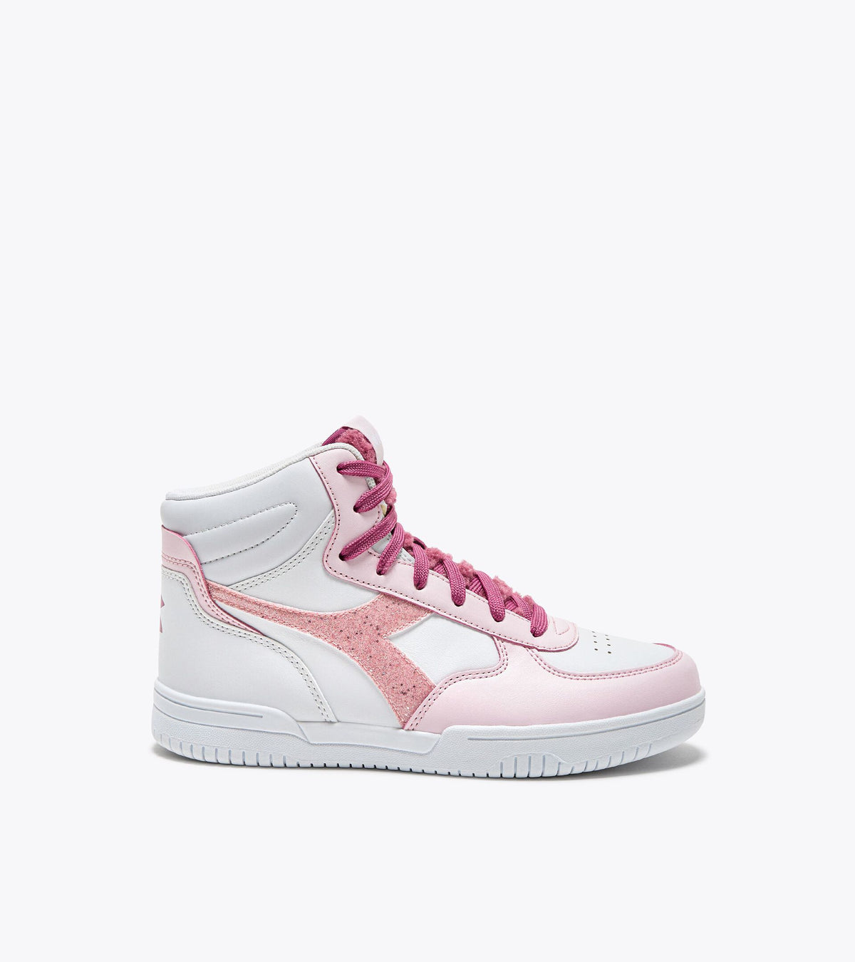 Diadora Raptor Mid Girl Fluffy Gs White/Red Violet