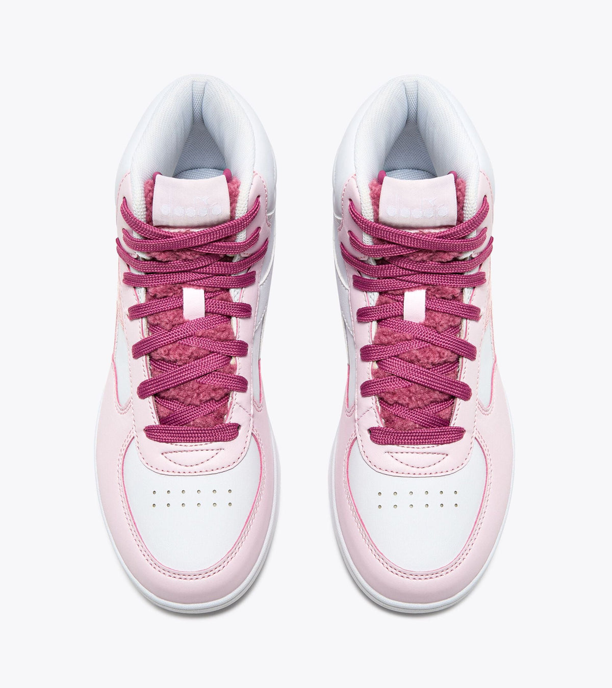 Diadora Raptor Mid Girl Fluffy Gs White/Red Violet