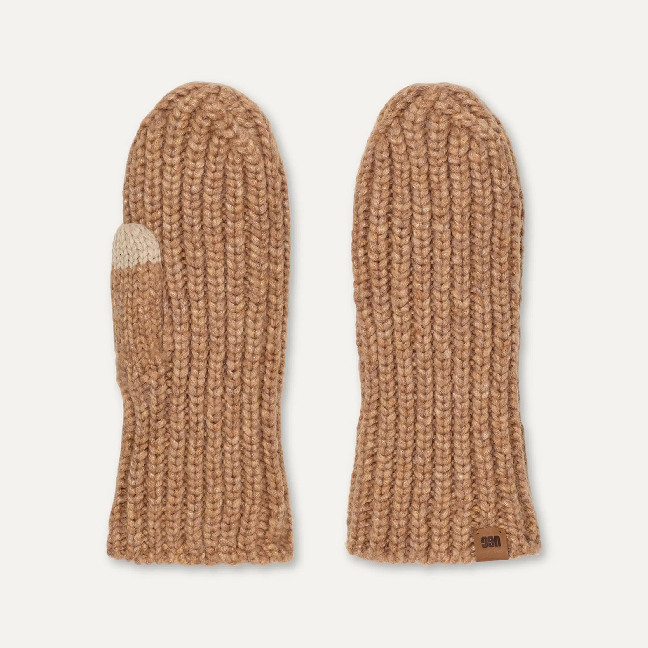 Ugg Chunky Rib Mitten Camel