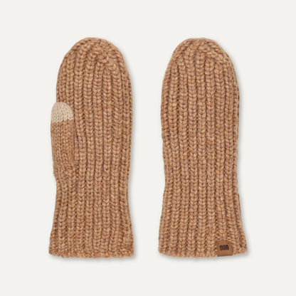 Ugg Chunky Rib Mitten Camel