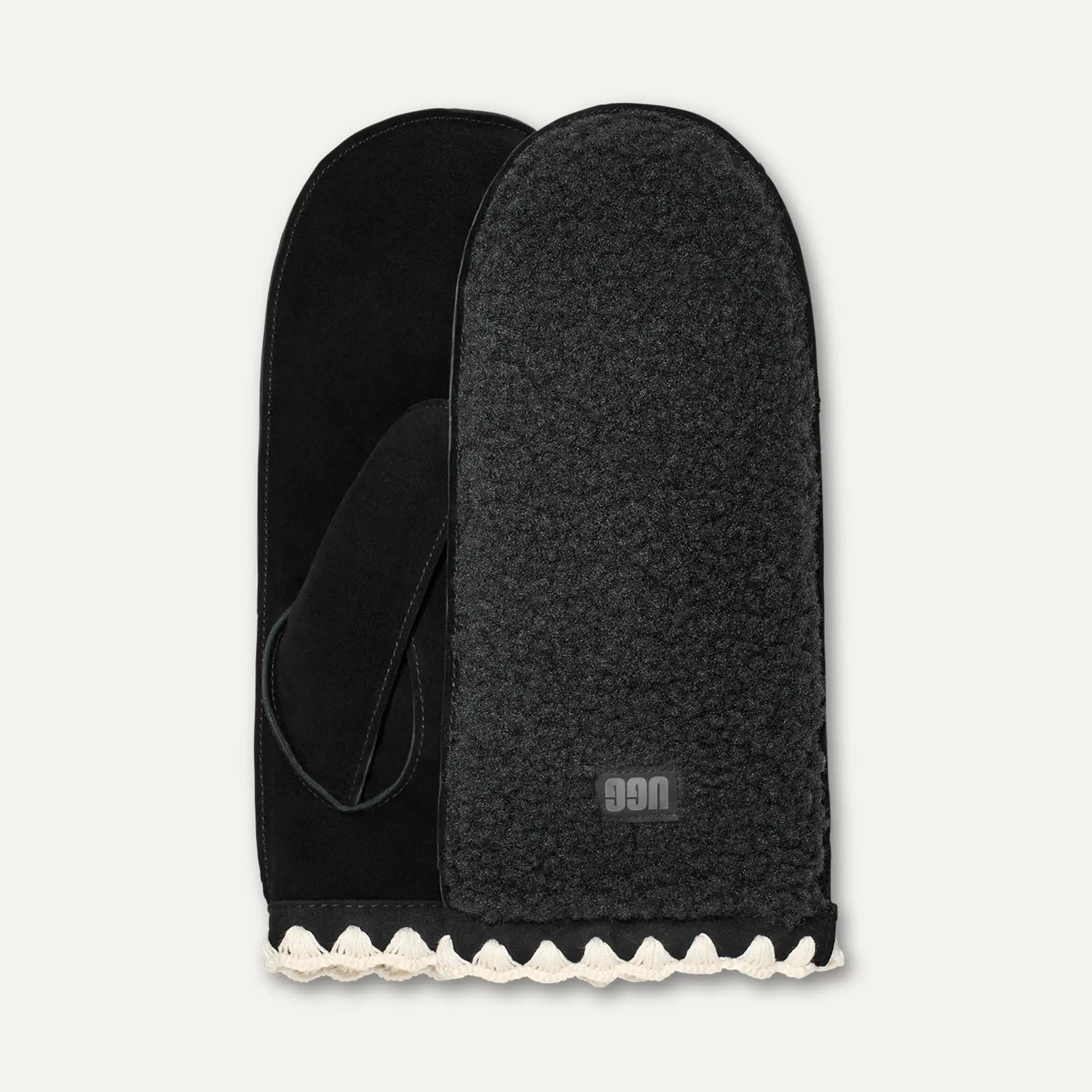 Ugg Uggfluff Scalloped Mitten Black