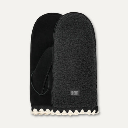 Ugg Uggfluff Scalloped Mitten Black