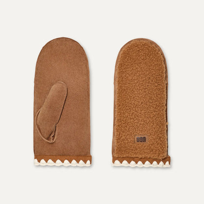 Ugg Uggfluff Scalloped Mitten Chestnut