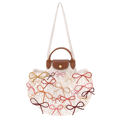 Longchamp Le Pliage Collection L Mesh bag Ecru