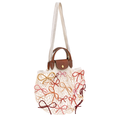 Longchamp Le Pliage Collection L Mesh bag Ecru
