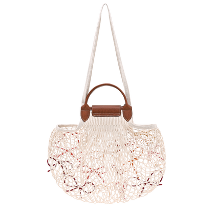 Longchamp Le Pliage Collection L Mesh bag Ecru