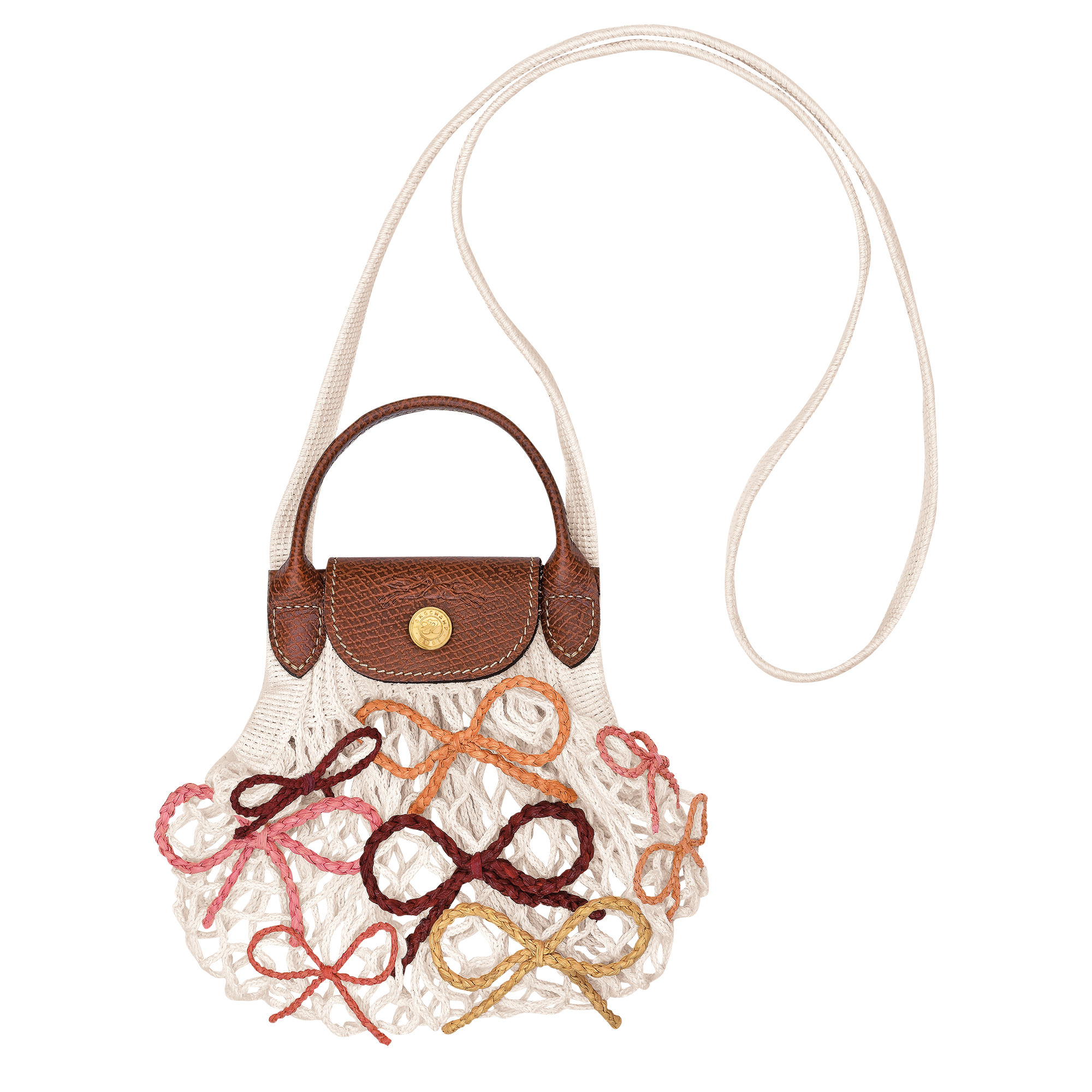 Longchamp Le Pliage Collection XS Mesh bag Ecru