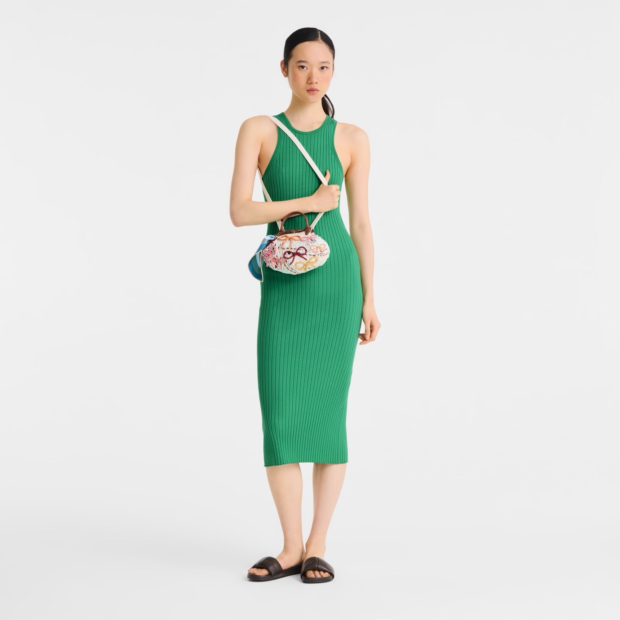 Longchamp Le Pliage Collection XS Mesh bag Ecru