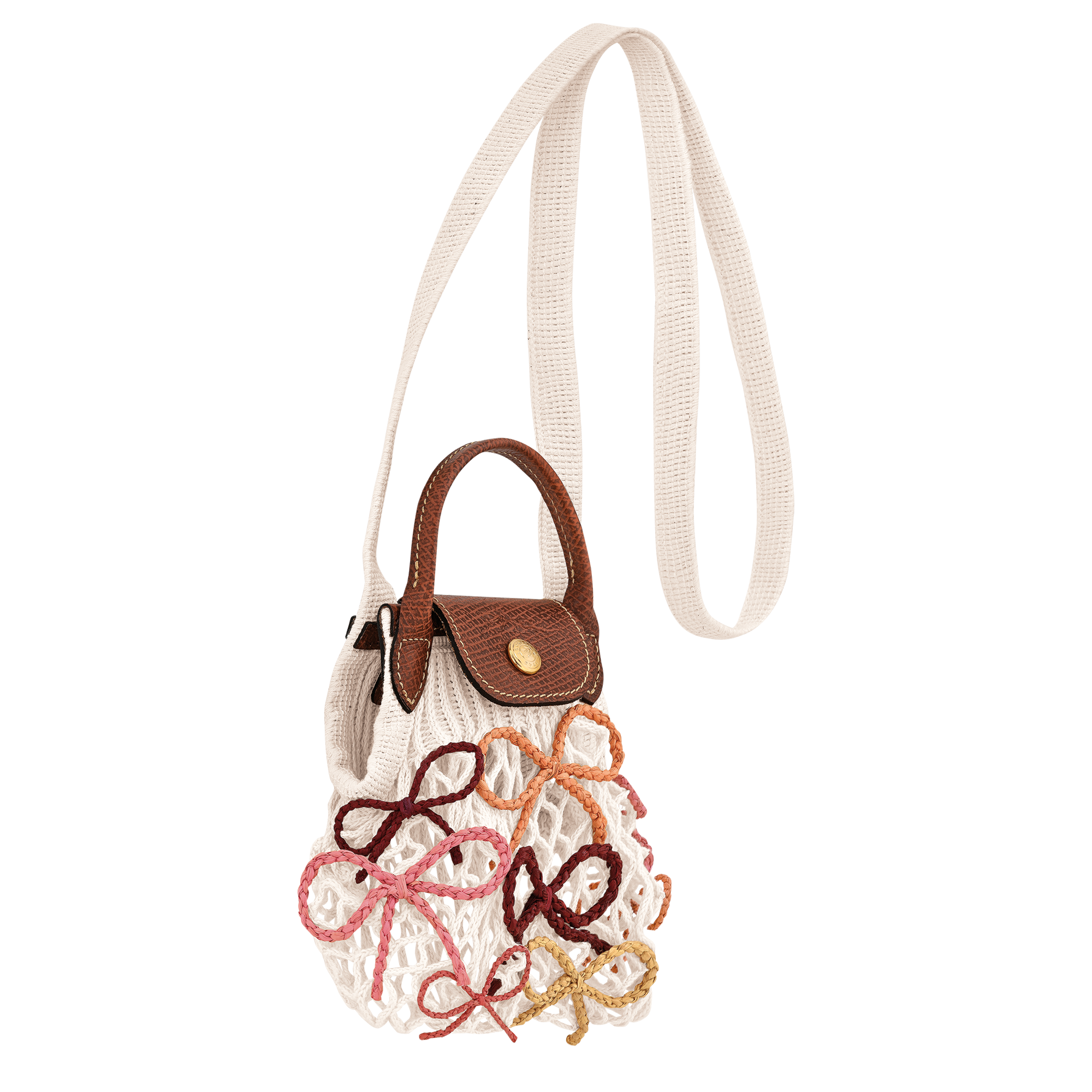 Longchamp Le Pliage Collection XS Mesh bag Ecru