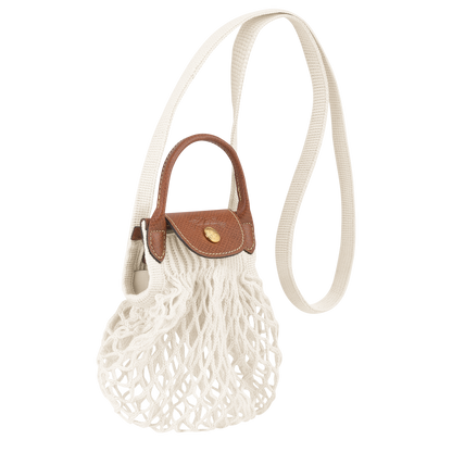 Longchamp Le Pliage Filet XS Mesh bag Ecru