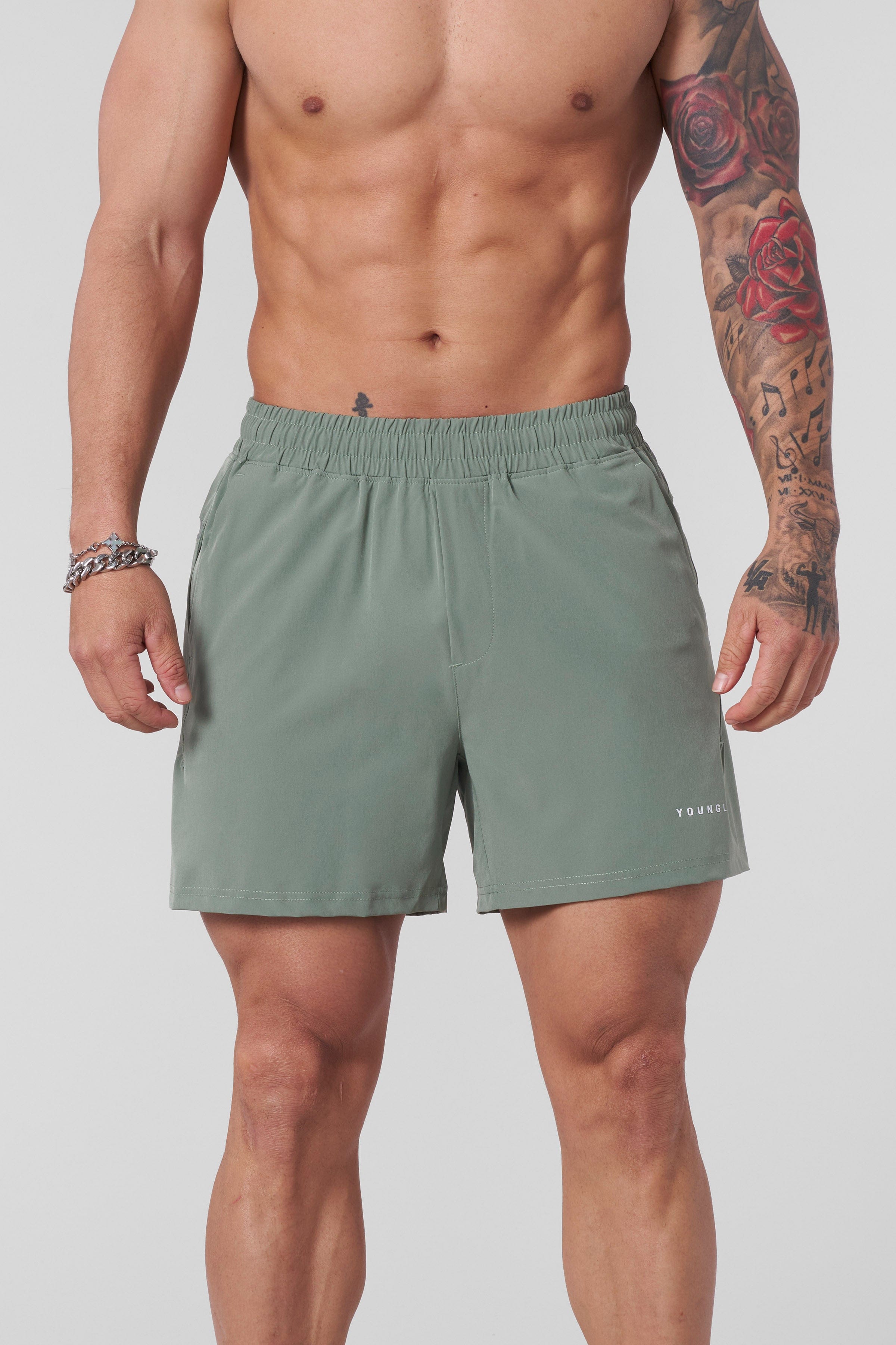 YoungLA 1022 - Staple Shorts 4.5" Light Green