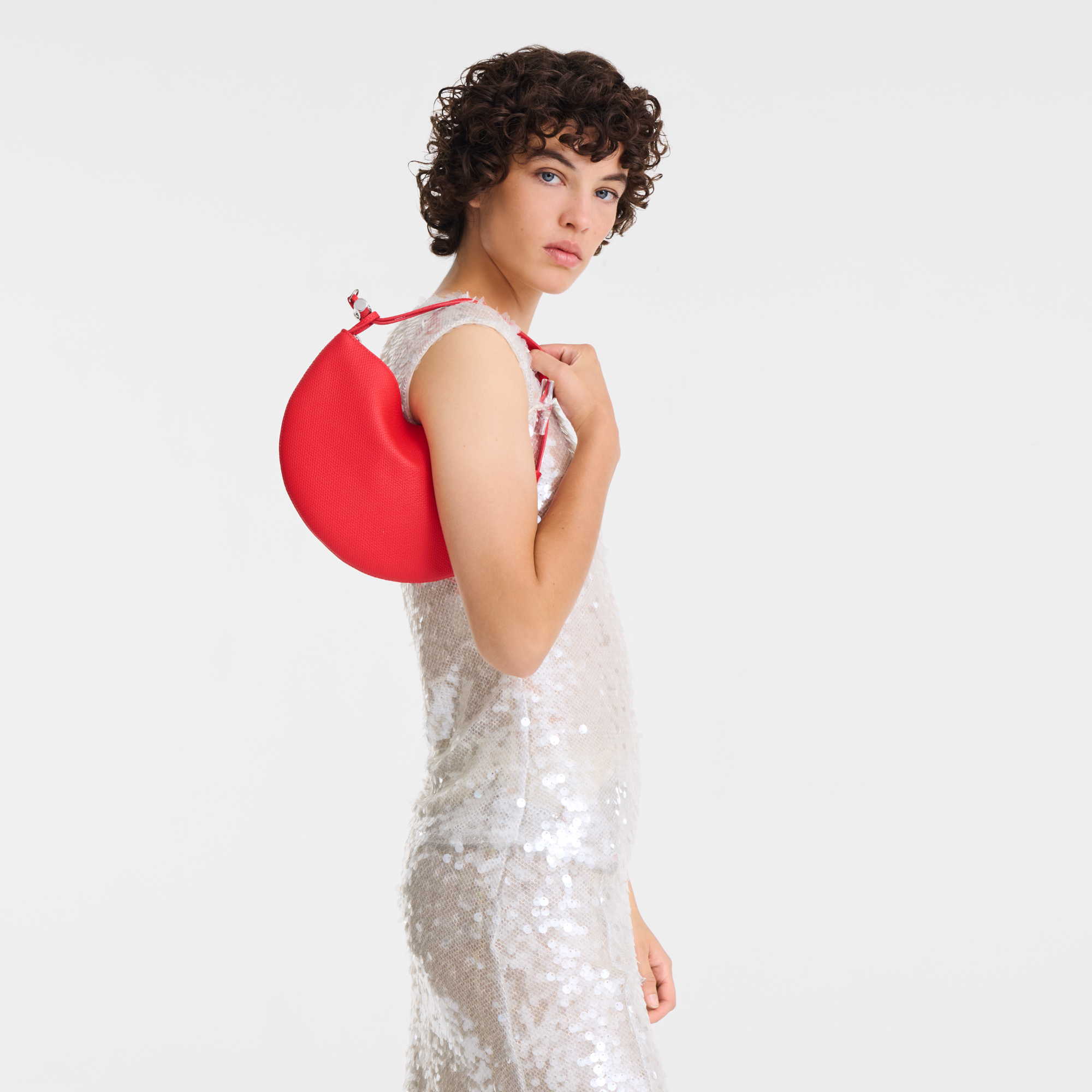 Longchamp Le Roseau Clutch Vermilion