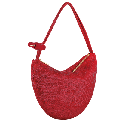 Longchamp Le Roseau Clutch Red