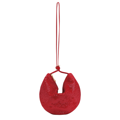 Longchamp Le Roseau Clutch Red