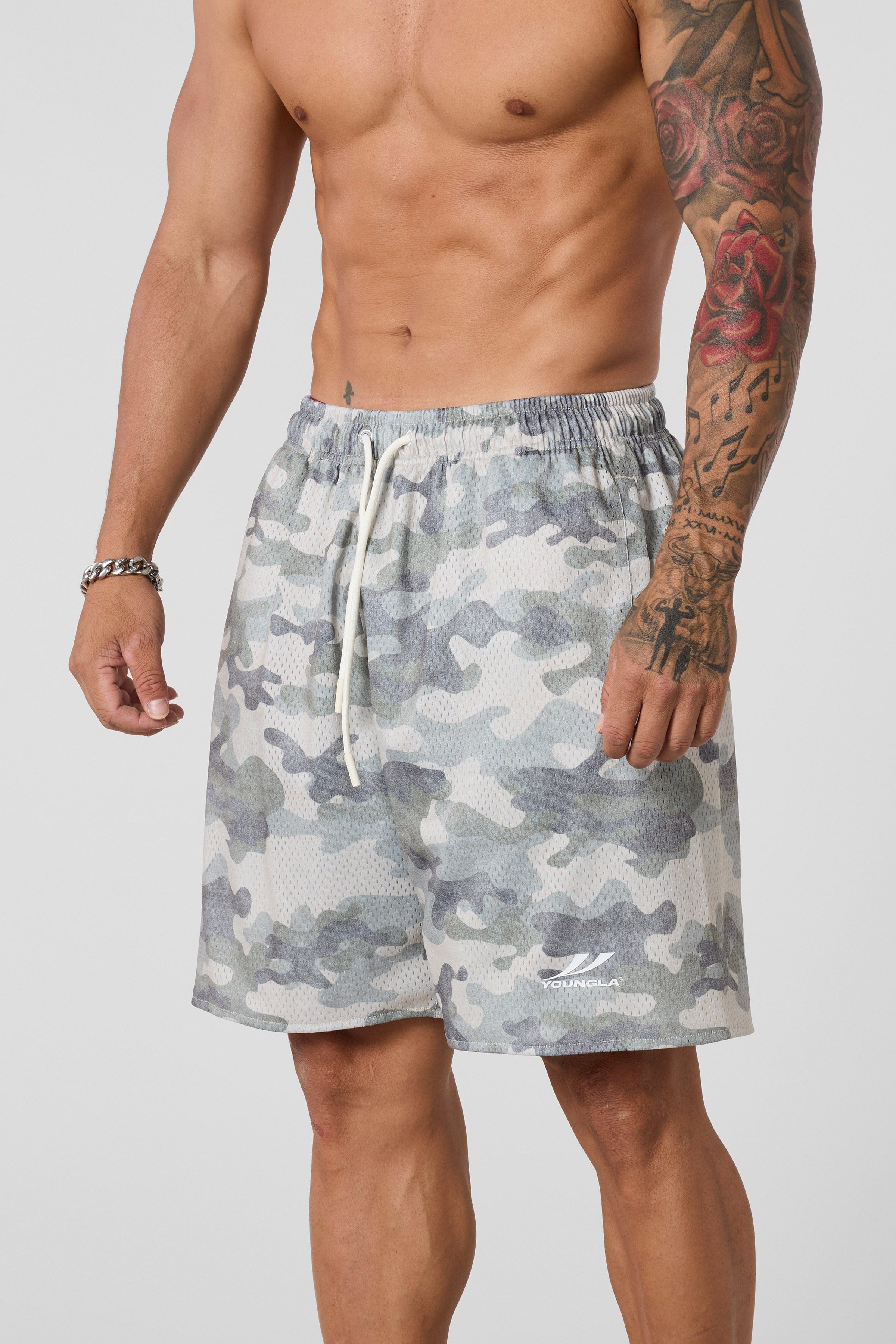 YoungLA 1035 - Baggy Basketball Shorts OG Desert Camo