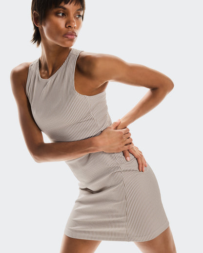 On All-Day Ribbed Dress Desert | White (Women's)