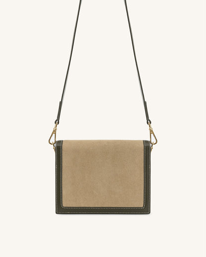 Jw Pei Mini Flap Faux Suede Crossbody Green
