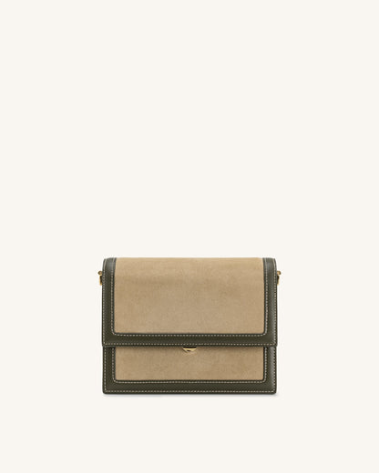 Jw Pei Mini Flap Faux Suede Crossbody Green