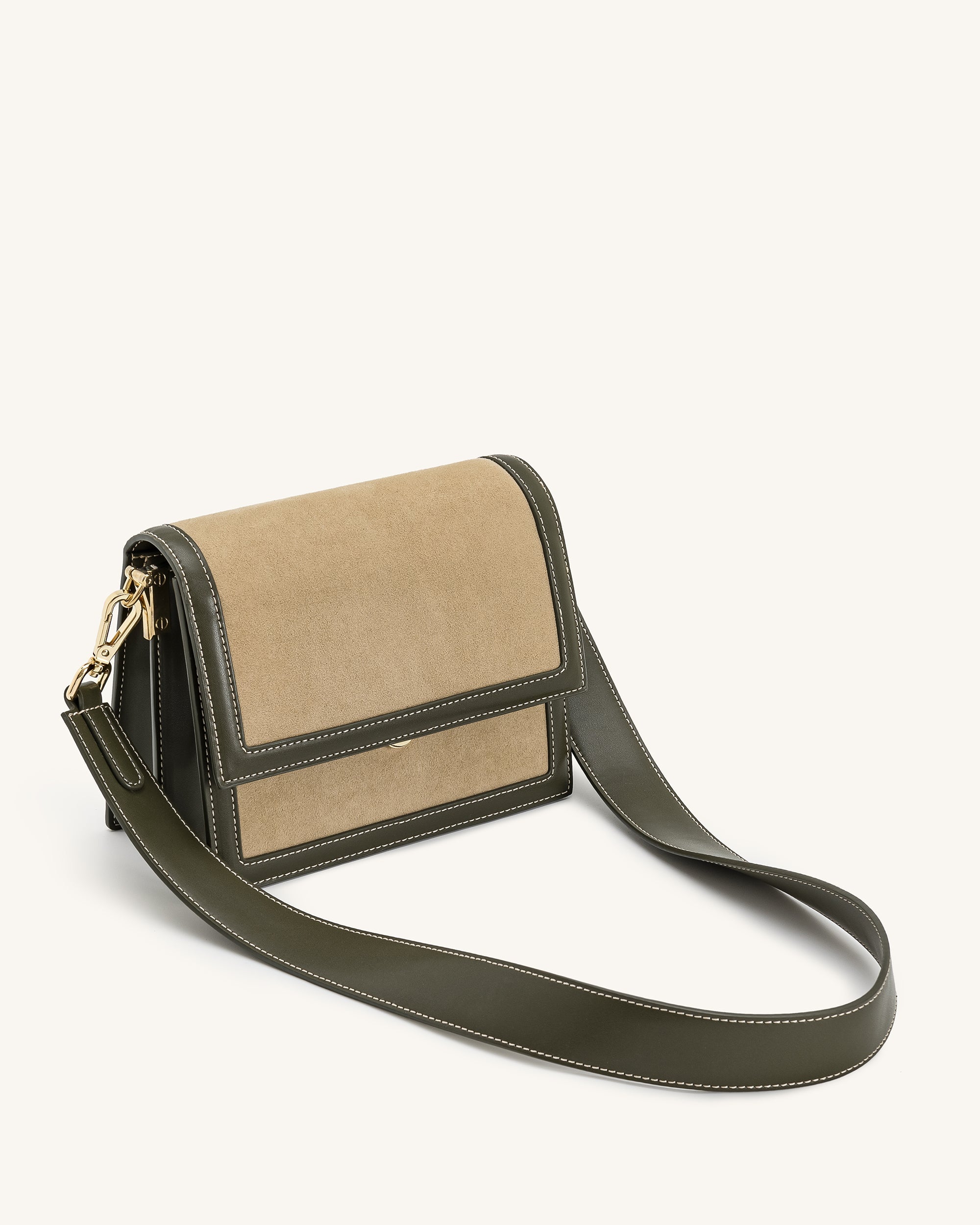 Jw Pei Mini Flap Faux Suede Crossbody Green