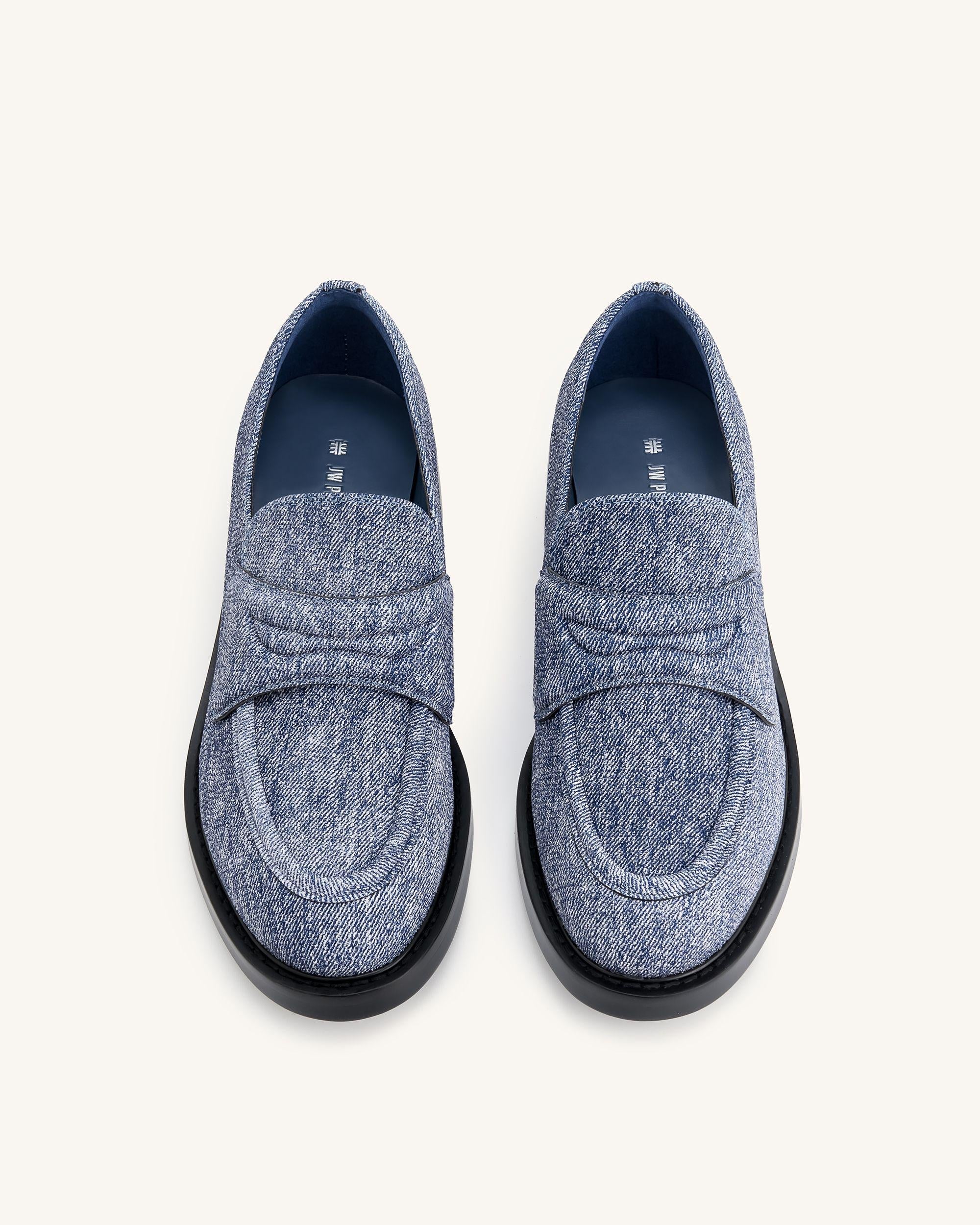 Jw Pei Micah Denim Embossed Chunky Loafer Blue