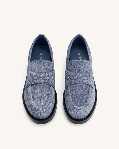Jw Pei Micah Denim Embossed Chunky Loafer Blue