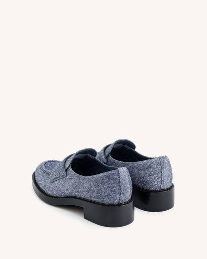 Jw Pei Micah Denim Embossed Chunky Loafer Blue
