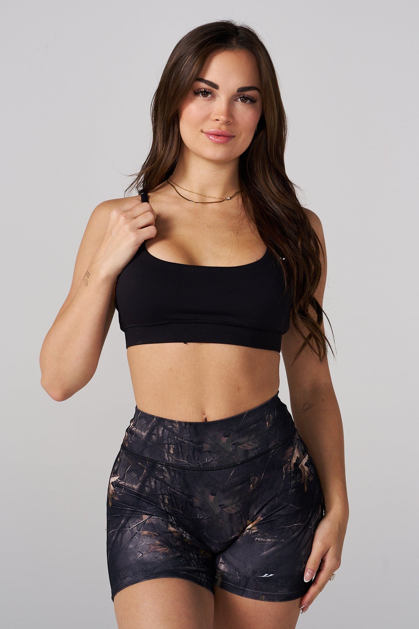 YoungLA W3161 - Camo Urban Sports Bra Black