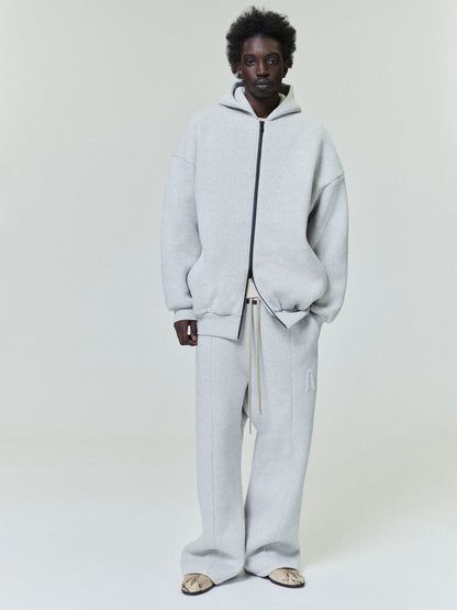 Essentials Athletics Zip Up Hoodie Melange Grey