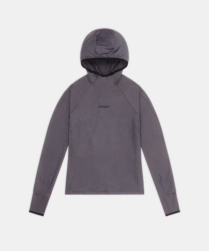 Bandit Womens Auragrid Hooded Performance Top Haze