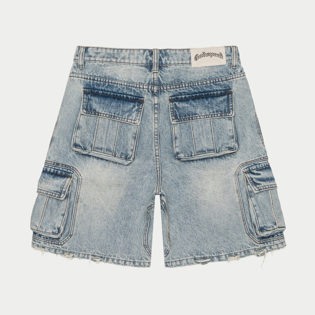 Godspeed Octagon Cargo Denim Shorts (Blue)