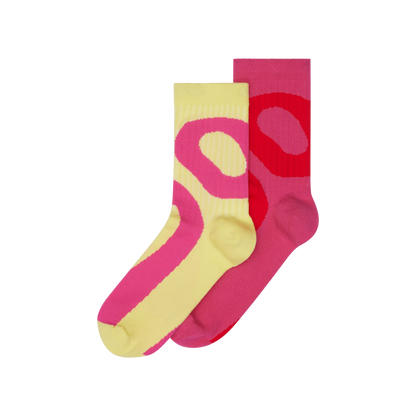 On Liquid Logo Sock High 2P Limelight | Pink