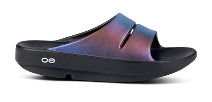 Oofos Women's Luxe Slide Midnight Spectre