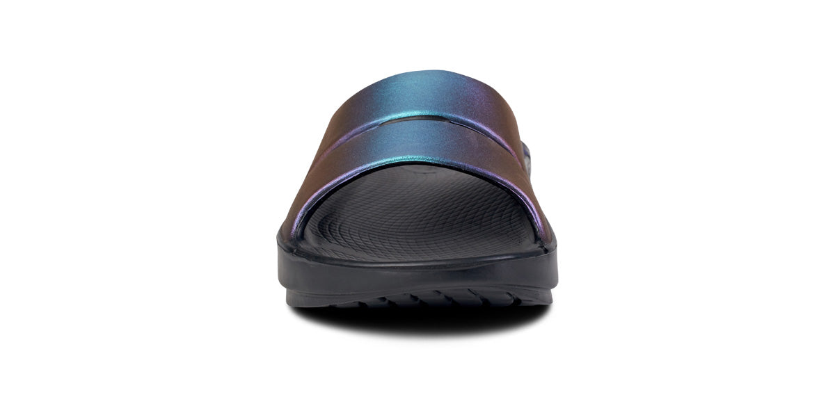 Oofos Women's Luxe Slide Midnight Spectre