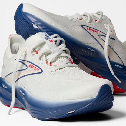 Brooks Glycerin 22 Gray/Navy Peony/Fiery Red